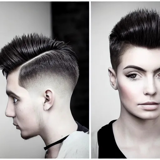Image similar to epic haircut. hairstyling photography.
