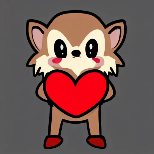 Image similar to cute hedgehog heart love laughing cute adorable emote twitch waving lineart