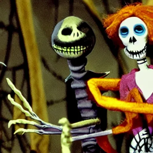 Prompt: jack skeletor in tim burton ’ s nightmare before christmas, stop motion animation