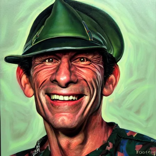 Image similar to ernest p worrell portrait painting, hyper real