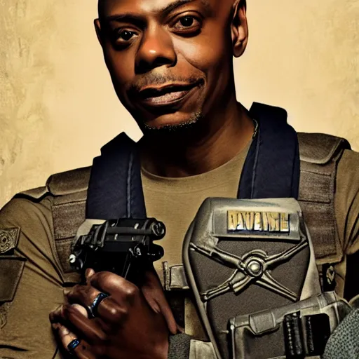 Prompt: Dave Chappelle as a navy SEAL, high resolution fantasy concept art, intricate details, soft lighting