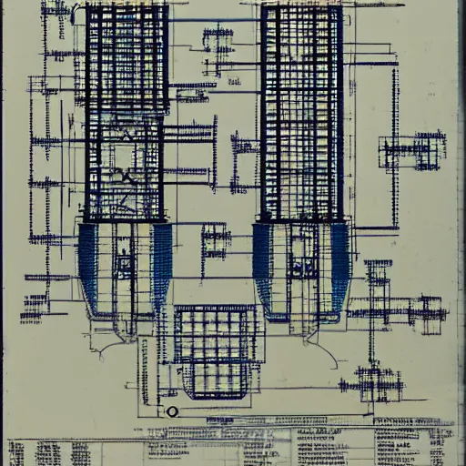Image similar to blueprints for a nuclear reactor