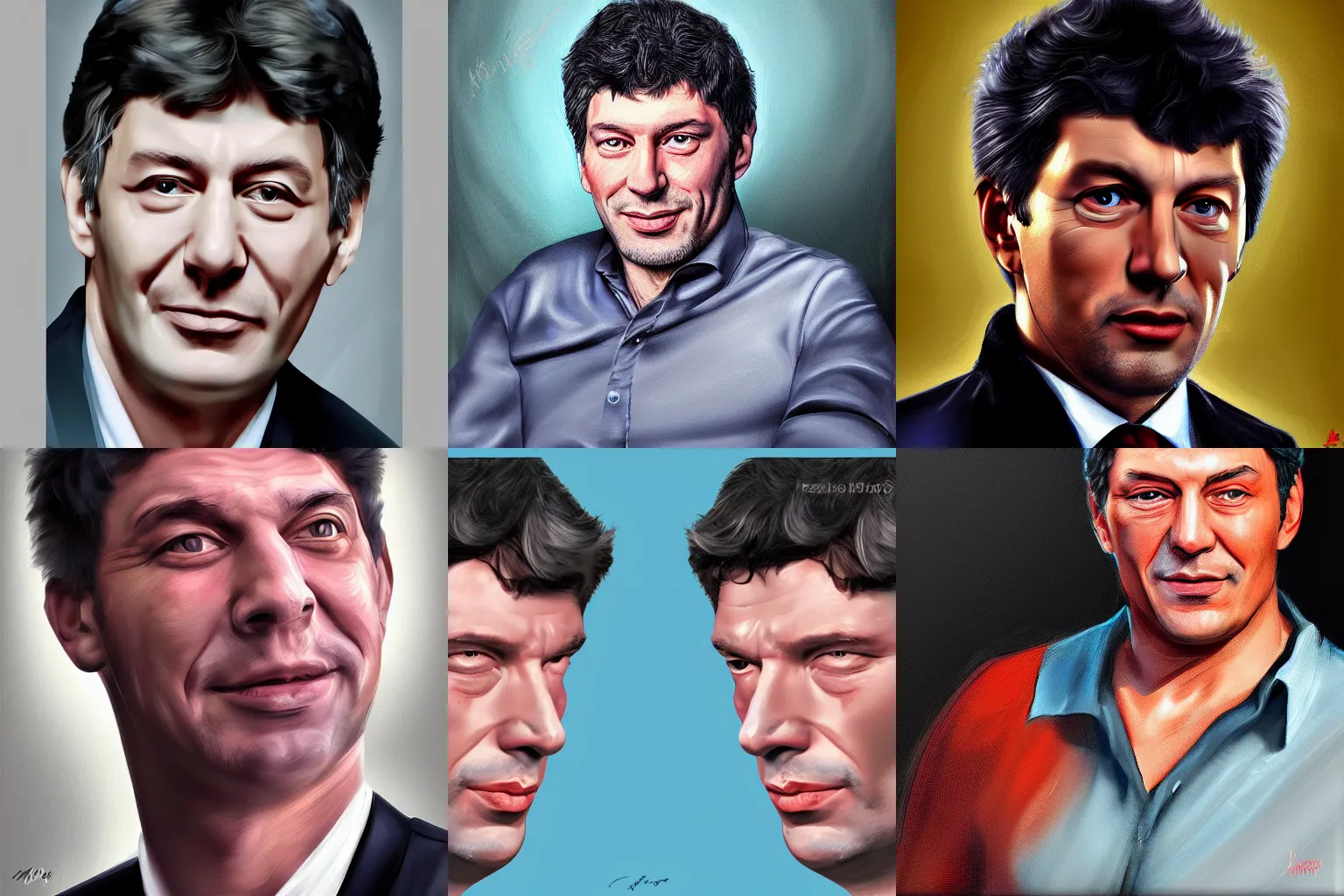 Prompt: boris nemtsov, portrait, digital paint, realistic