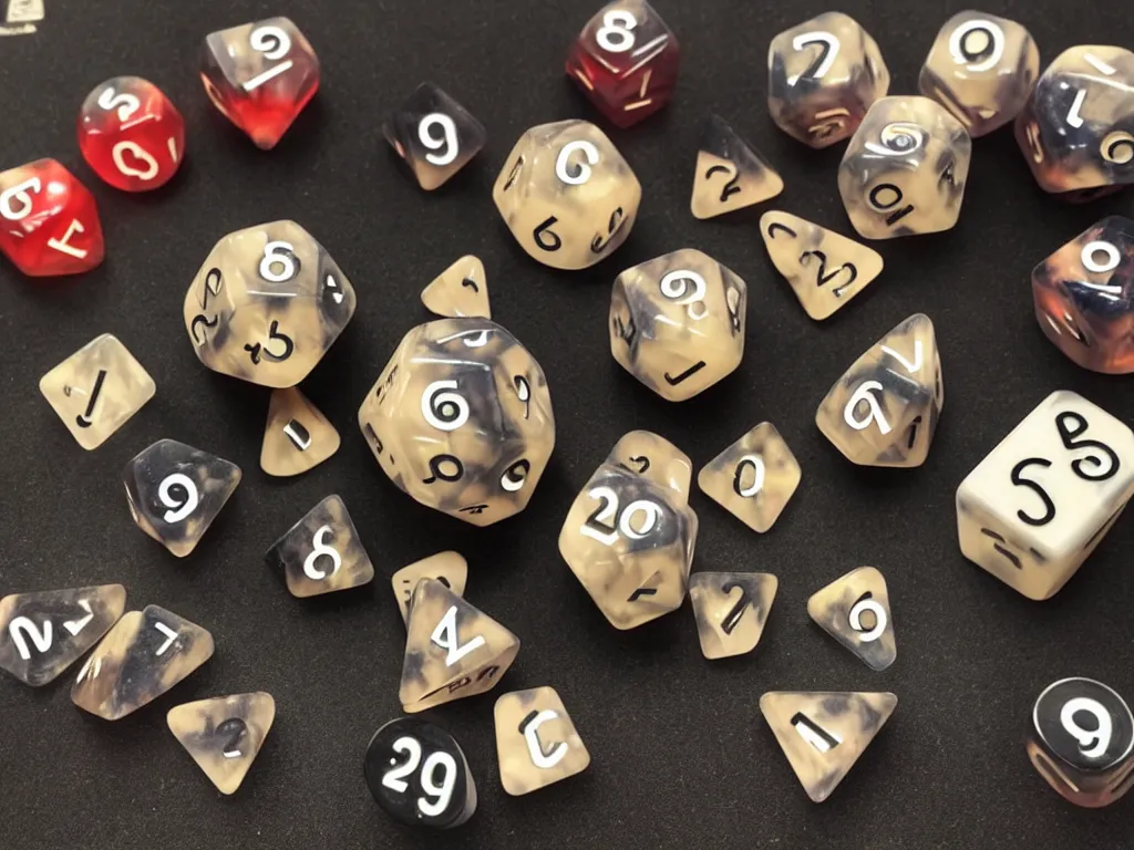 Prompt: RPG dice exploding