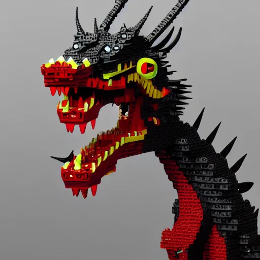 Image similar to A chinese dragon made of legos, octane render, zbrush, trending on artstation, 4k