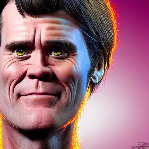 Image similar to jim carrey is fused into a slim jim, hyperdetailed, artstation, cgsociety, 8 k