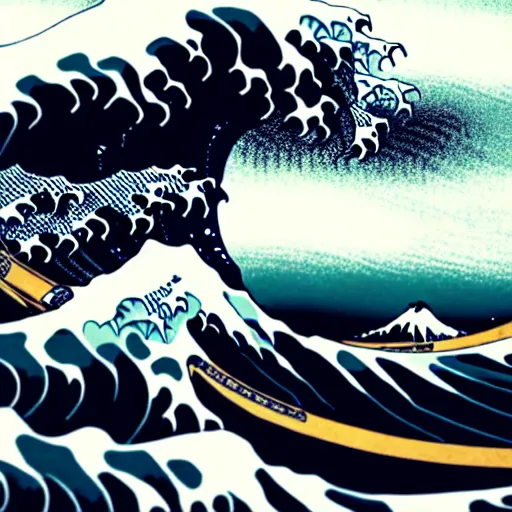 Image similar to photography of a real life hokusai wave