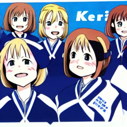 Image similar to hillary clinton as a member of k - on, manga style