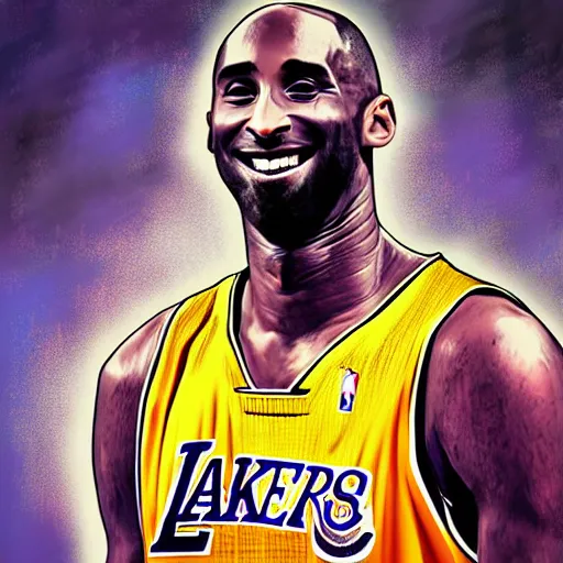 Image similar to a digital oil portrait painting of Kobe Bryant, Digital art