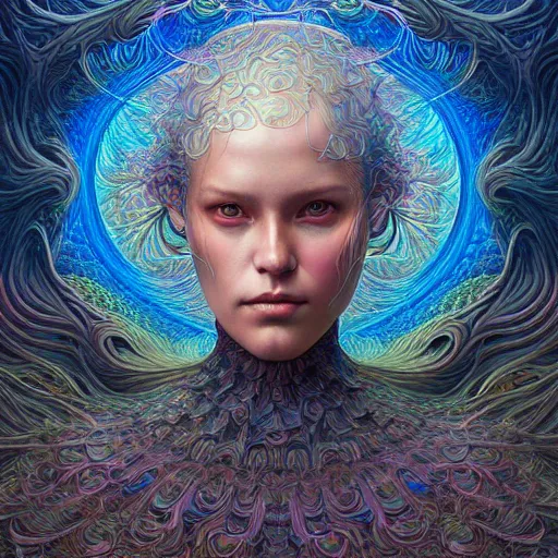 Prompt: hyper detailed masterpiece, psychedelic fractal pattern, jean giraud, digital art painting, dream wave aesthetic, ethereal, artgerm, donato giancola, tom bagshaw