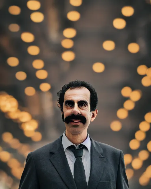 Image similar to A photo of Borat , highly detailed, trending on artstation, bokeh, 90mm, f/1.4