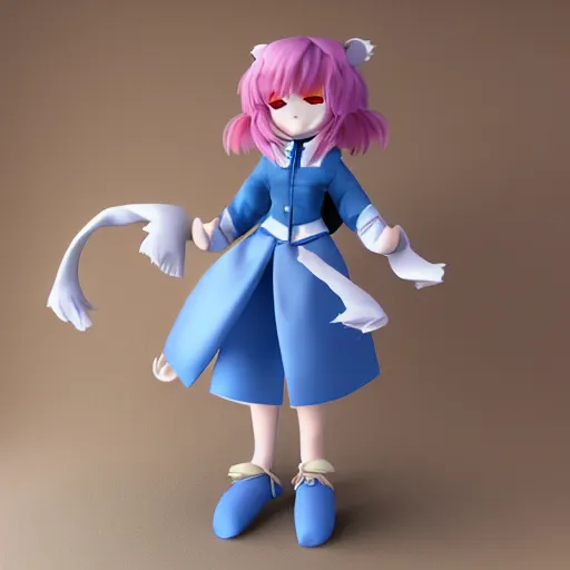 Prompt: cute fumo plush of a girl who controls the weather, thunder goddess, weather simulation, vray
