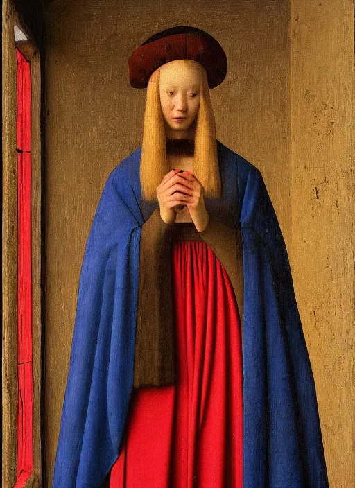 Image similar to red candle, medieval painting by jan van eyck, johannes vermeer, florence