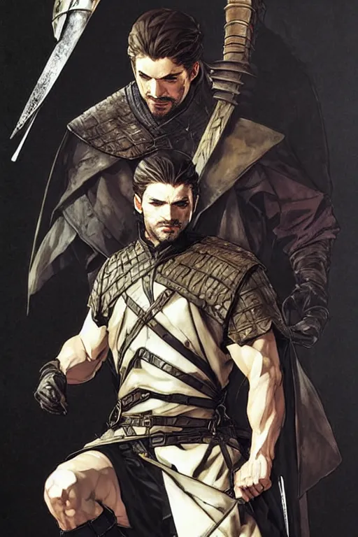 Image similar to attractive man, game of thrones, painting by j. c. leyendecker, yoji shinkawa, katayama bokuyo