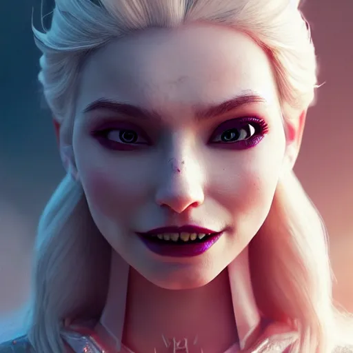 Prompt: elsa corrupted by evil demonic power, intricate artwork by Tooth Wu and wlop and beeple. octane render, trending on artstation, greg rutkowski very coherent symmetrical artwork. cinematic, hyper realism, high detail, octane render