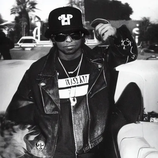 Prompt: eazy - e in a compton hat
