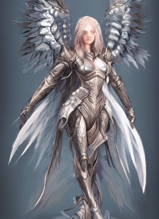 Image similar to concept art, angel knight girl, artstation trending, highly detailed