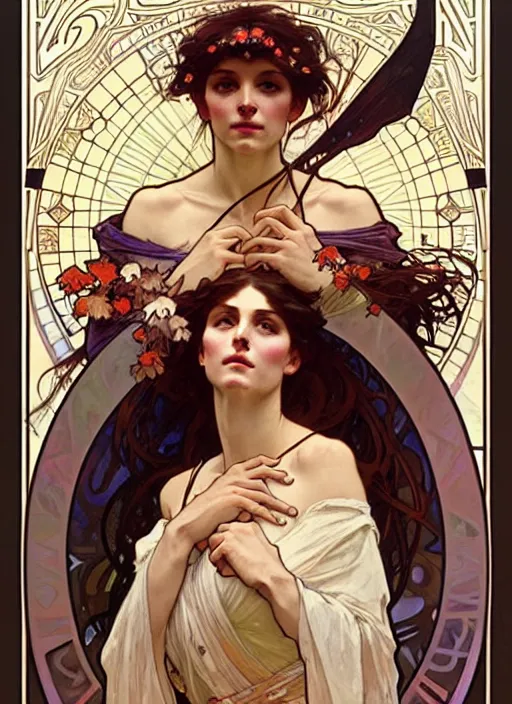 Image similar to September 1 is the day of knowledge, Greg Rutkowski and Alphonse Mucha, masterpiece