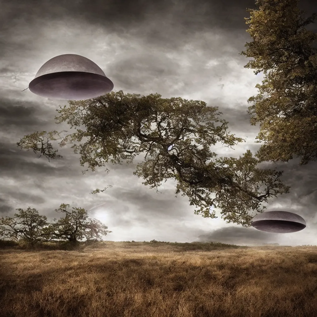 Image similar to huge mysterious ufo ignoring the laws of physics over a natural scene. detailed otherwordly material. entries in the 2 0 2 4 sony world photography awards.