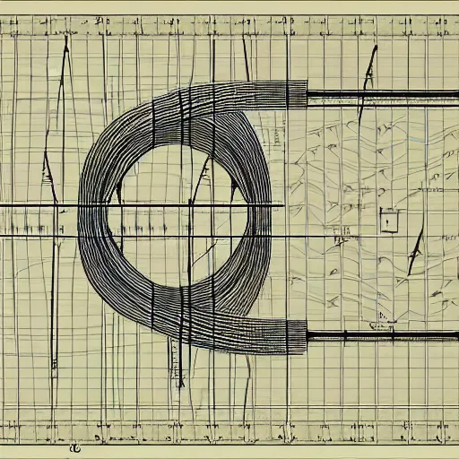 Prompt: the tangent bundle of a manifold. Technical drawing. Academic.