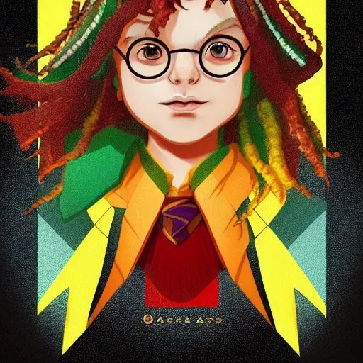 Prompt: rastafari harry potter stylized digital illustration video game icon artstation lois van baarle, ilya kuvshinov, rossdraws