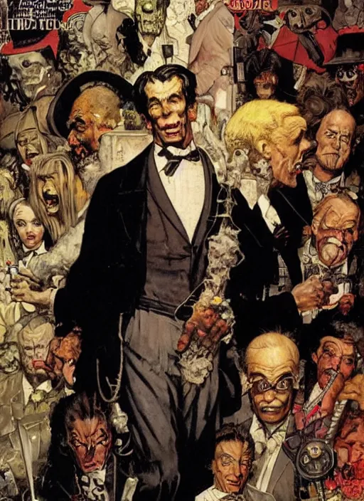 Image similar to full body and head portrait of mr hyde league of extraordinary gentlemen, painted by norman rockwell and phil hale and greg staples and tom lovell and frank schoonover and jack kirby