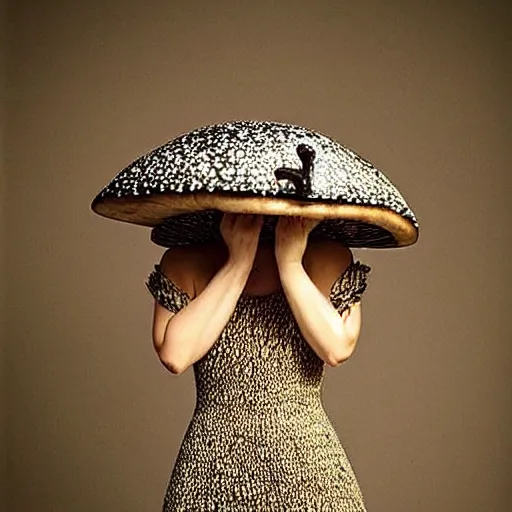 Image similar to “Haute couture mushroom dress”