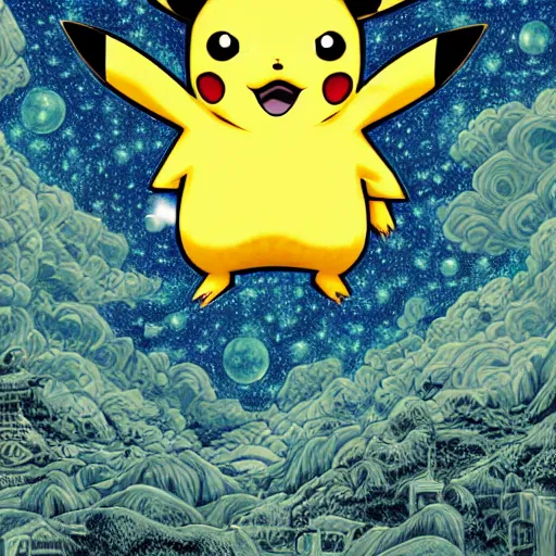 Image similar to pikachu, digital, detailed intricate ink illustration, heavenly atmosphere, digital art, overdetailed art, concept art, complementing colors, trending on artstation, cgstudio, the most beautiful image ever created, dramatic, subtle, details, award winning artwork, beautiful scenery