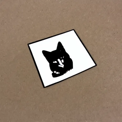 Prompt: product sticker of cat medicine with rectangle shape, elegant, minimalist, black and white,