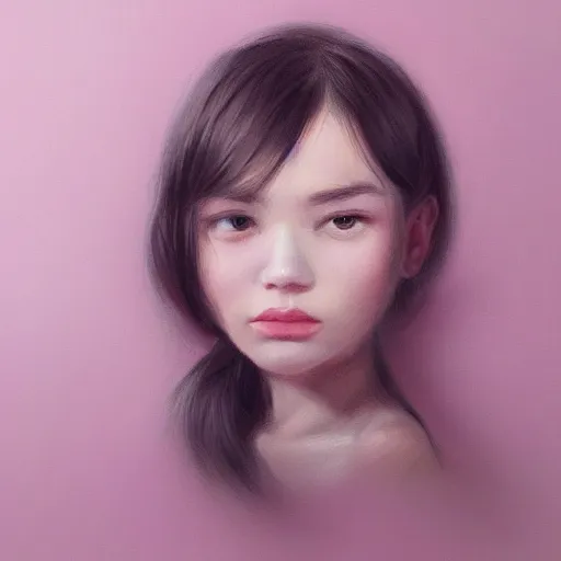 Image similar to portrait, soft, pink, trending on artstation