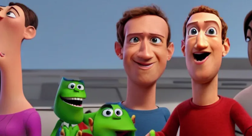 Prompt: mark zuckerberg pixar villain, high definition 3 d animation movie screenshot