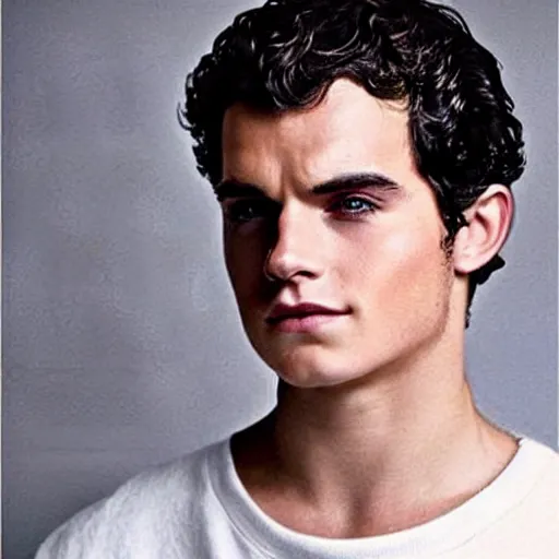 Prompt: the teenage son of henry cavill and emma watson, hybrid mix, hyper detailed, realistic, photographic