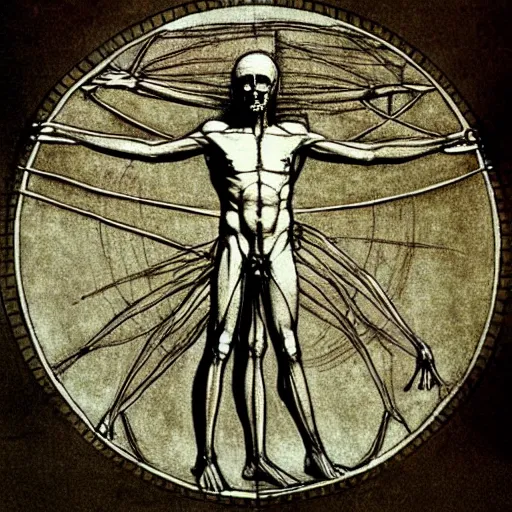 Image similar to The Vitruvian Man revisited by Giger
