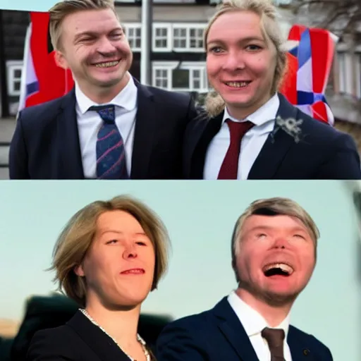 Image similar to a funny meme about norwegian politics