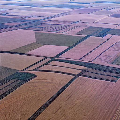 Prompt: view from a helicopter of Midwest farmland, extreme detail, photograph, by greg rutkowski