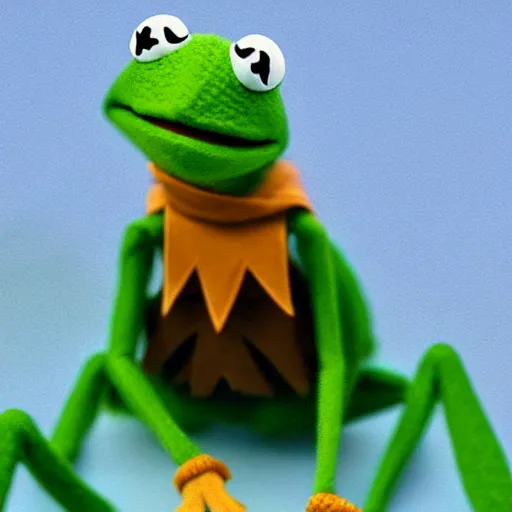 Prompt: kermit the frog, by makoto shinkai