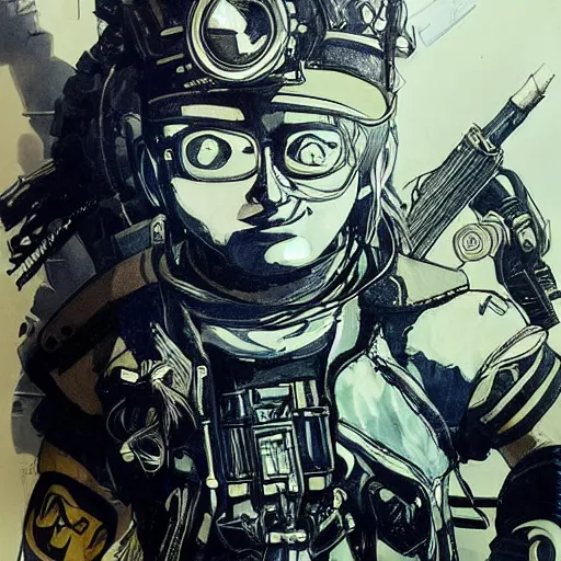 Prompt: beautiful portrait of a minion wearing a fancy naval uniform, concept art by yoji shinkawa, felt tip pen, intricate detail, sharp focus, illustration