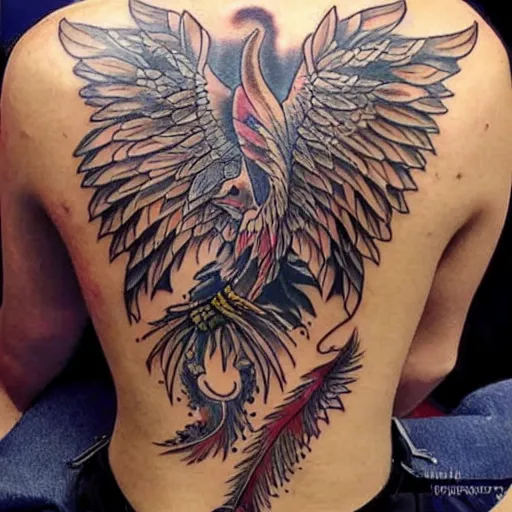 Image similar to phoenix tattoo, intricate, fine details, ultra detailed