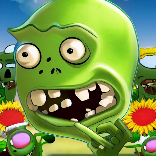 Prompt: an hd 4k photo, pea shooter from plants vs zombies