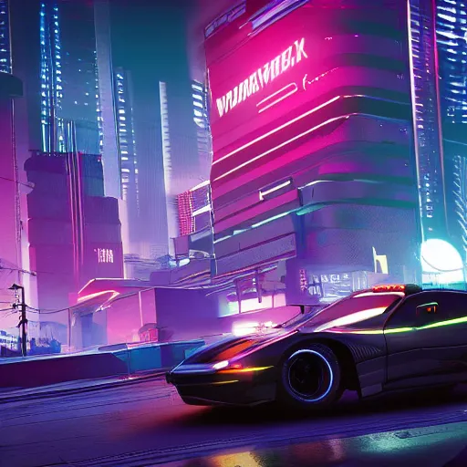 Image similar to corporate logo design cyberpunk 2 0 7 7 cp 2 0 7 7 3 8 4 0 2 1 6 0 lighting ambient