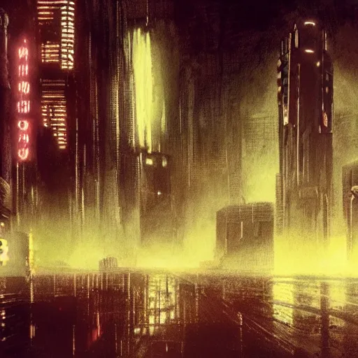 Prompt: blade runner brutallism city, sharp focus, concept art, Ridley Scott, cinematic shot