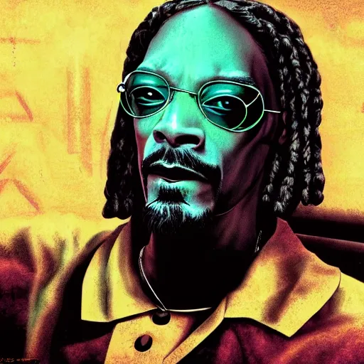 Image similar to snoop dogg as neo from the matrix dodging bullets, iconic movie scene, high resolution photo, trending on art station