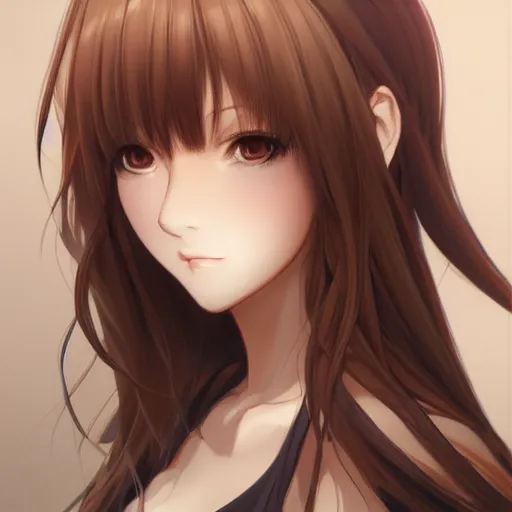 Prompt: headshot portrait of a pretty anime woman with light brown hair, drawn by WLOP, by Avetetsuya Studios, manhwa, trending on artstation