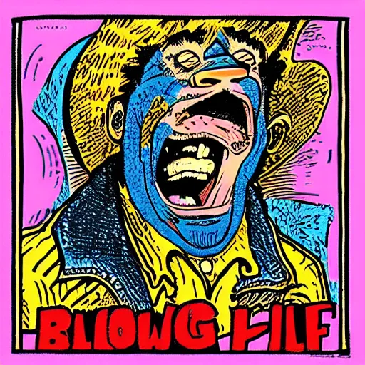 Image similar to “portrait illustration of blues singer howling wolf, colorful, strong, by Robert crumb”