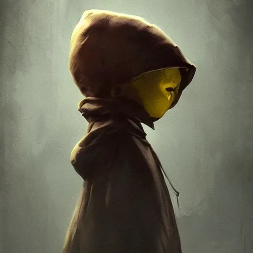 Prompt: a still of six from the game little nightmares,digital art,realistic,detailed,art by greg rutkowski,eerie