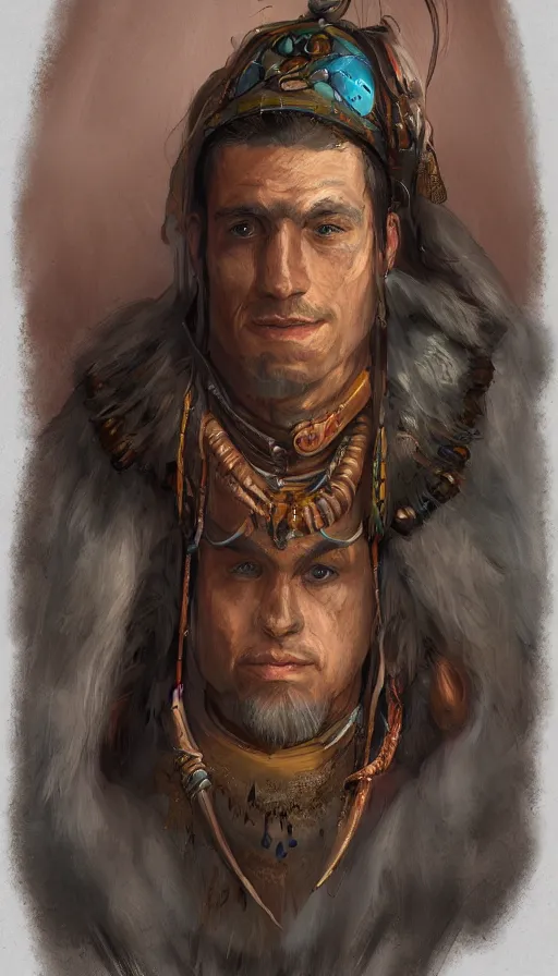 Prompt: portrait of a digital shaman, by d & d concept artists