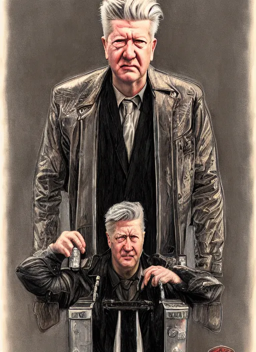 Image similar to portrait of david lynch in heavy metal ( 1 9 8 1 ), highly detailed, centered, solid color background, digital painting, artstation, concept art, smooth, sharp focus, illustration, donato giancola, joseph christian leyendecker, les edwards, ed repka, wlop