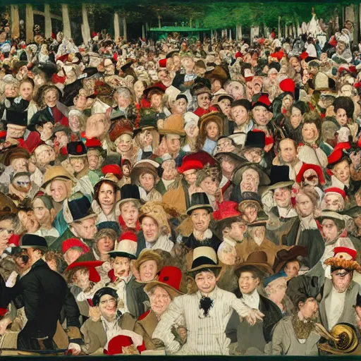 Image similar to Where's Waldo, in the style of Manet