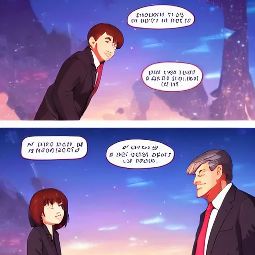 Image similar to sean hannity runs fox news ， by makoto shinkai