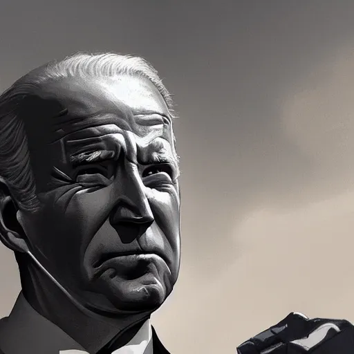 Image similar to joe biden being extremly scary, dramatic lighting, cinematic, establishing shot, extremly high detail, photorealistic, cinematic lighting, artstation, style by James Gurney